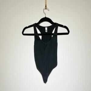 Haoduoyi Black Open Back Off-Shoulder Bodysuit Size S